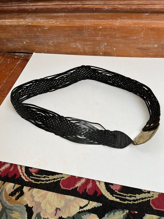 Long Vintage Braided Venus Belt With Agate Stone Adjustable Fit